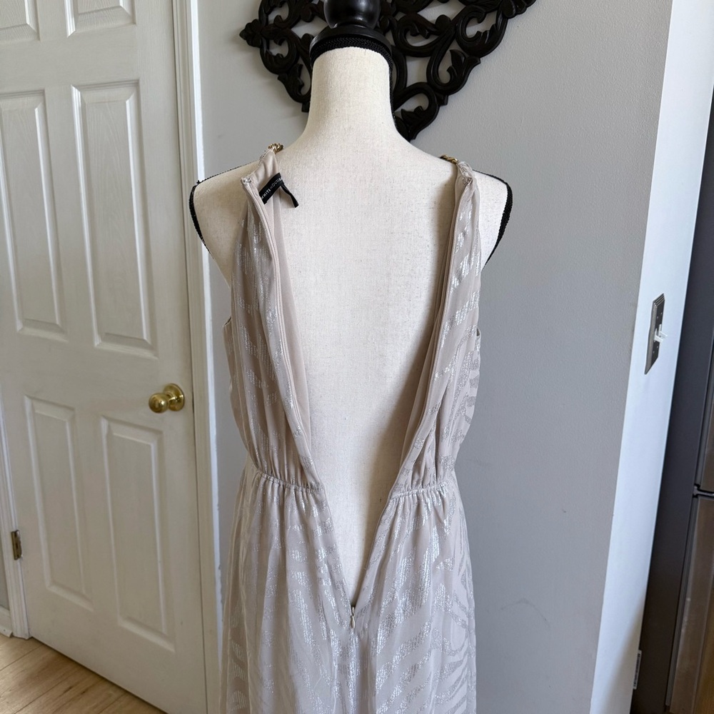 White House Black Market Cream High-Low Halter Sundress - Picture 9 of 13